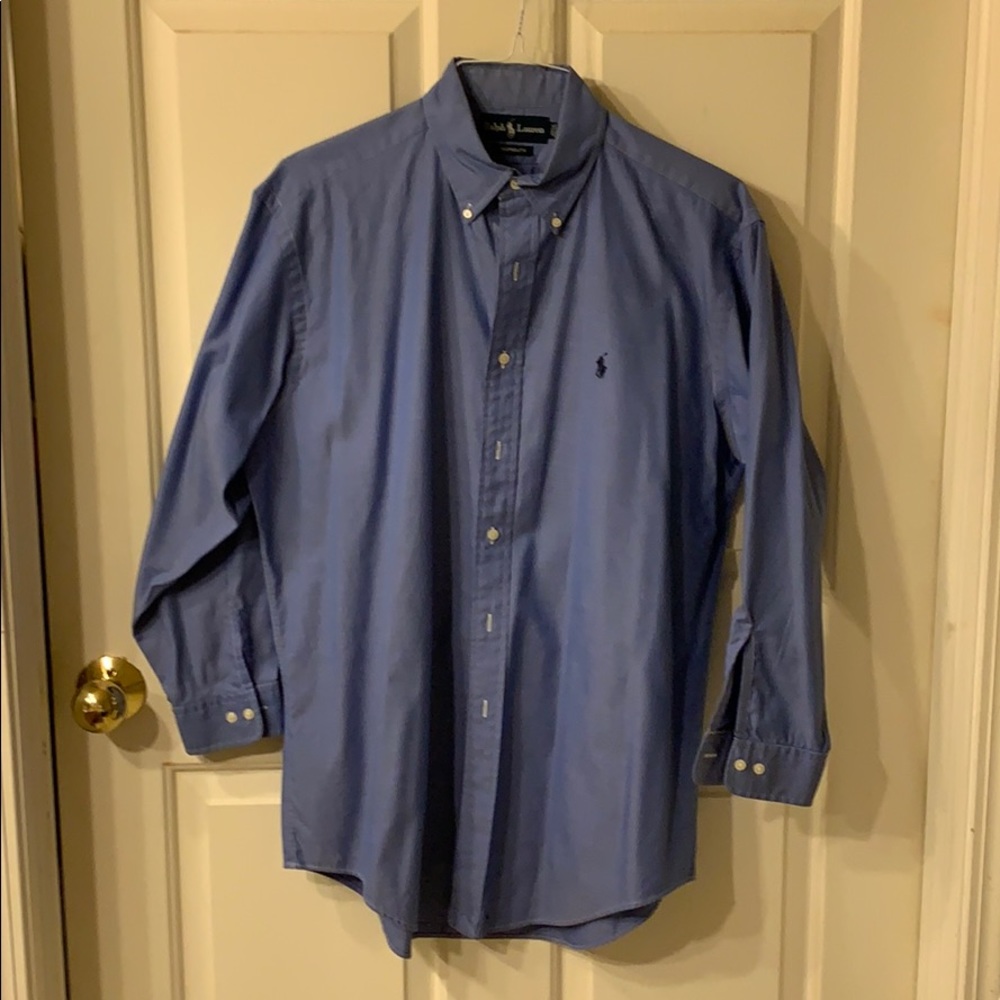 Polos Men’s solid blue dress shirt